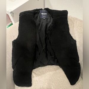 Madewell black sherpa vest XS